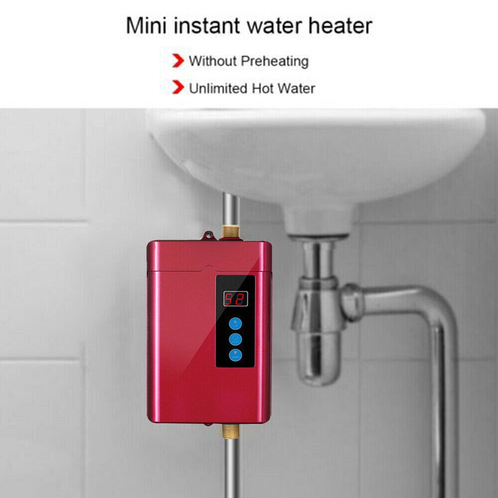 Electric Instant Water Heater-Compact 110V for Kitchen/Bathroom Use 28-55°C Mini