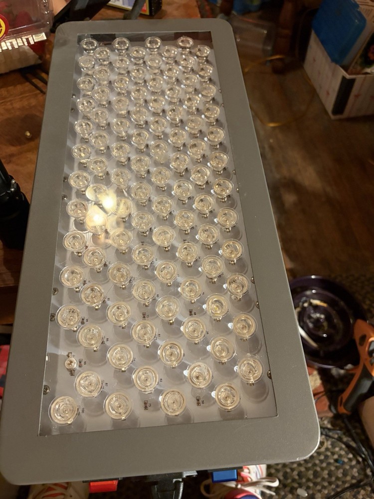 LED Grow Light Panel with Veg/Bloom Switch, 96 LEDs, Hanging Kit, Gray