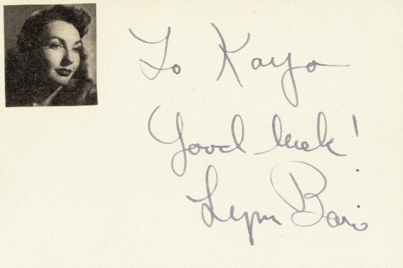 LYNN BARI - AUTOGRAPH NOTE SIGNED
