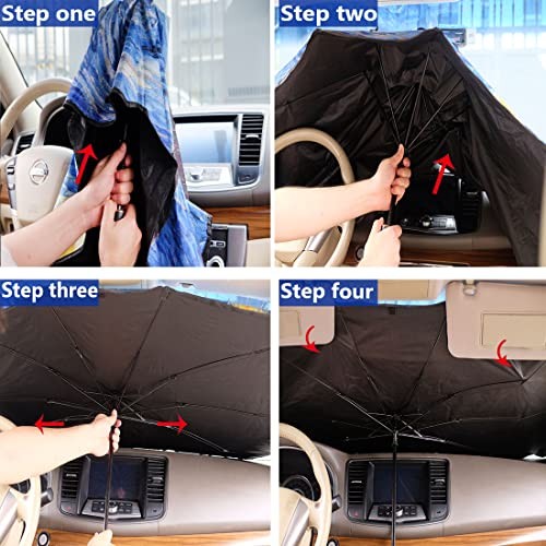 Windshield Sun Shade Umbrella for Car Foldable Umbrella Front Window Abstract
