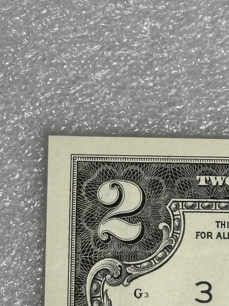 Rare ! Uncirculated 2017A $2 Error Low #’d Note W/stuck Digit Perfect Condition