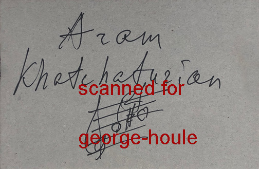 ARAM KHATCHATURIAN - SIGNED - SOVIET-ARMENIAN COMPOSER - 2001 - WAR & PEACE