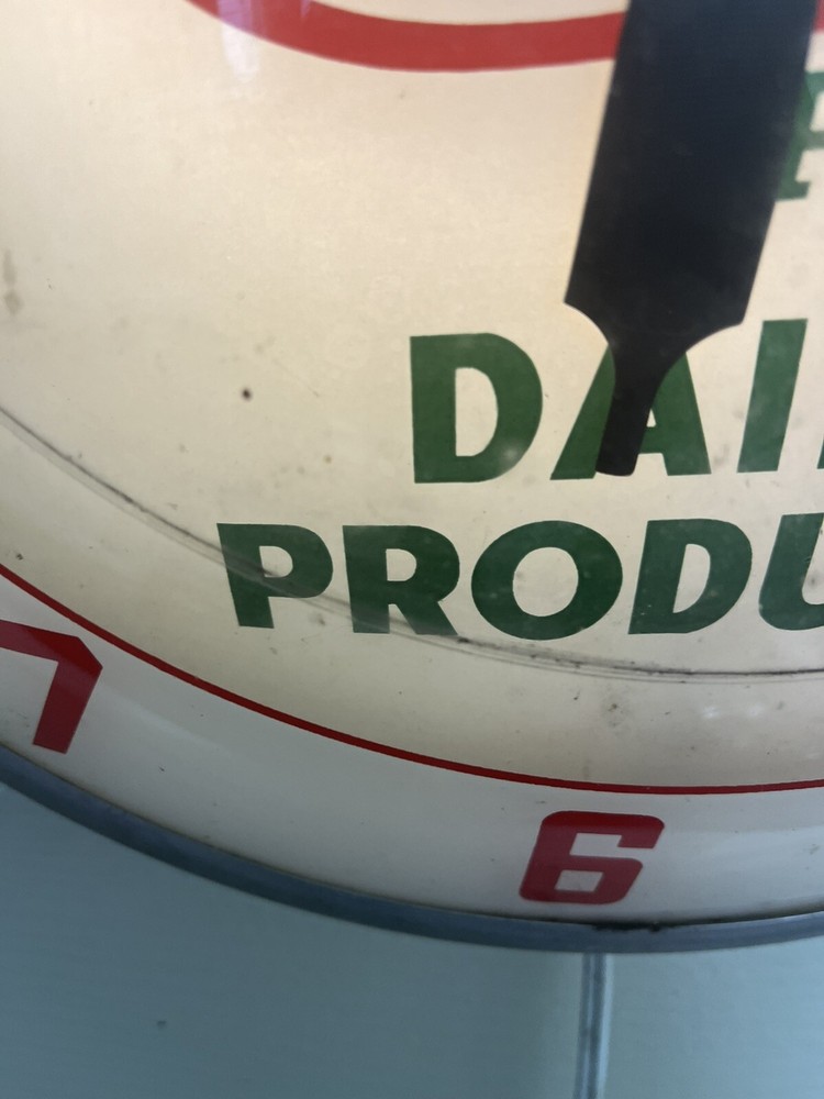 VINTAGE 1940 Double Bubble BRAND Lighted Clock CLOVER DAIRY ADVERTISEMENT