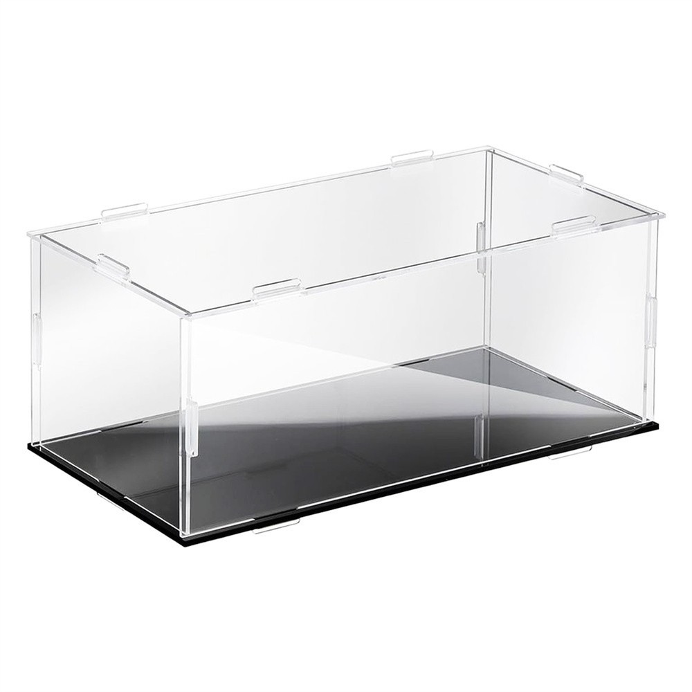 Display Case For 1/18 Scale Model Car with Black Base Clear Storage Stand Box