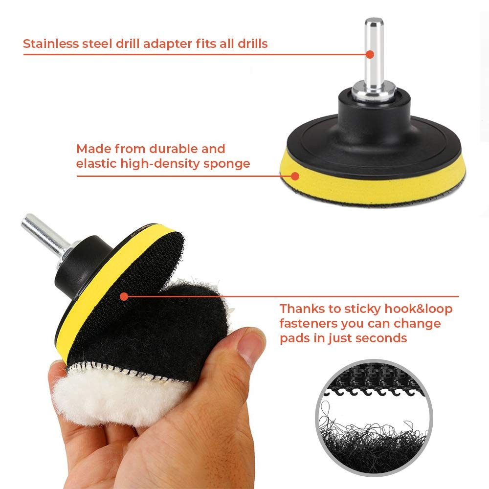 CANOPUS Buffing Pads, Polishing Pad Kit, Buffer for Car Detailing, 11-PC