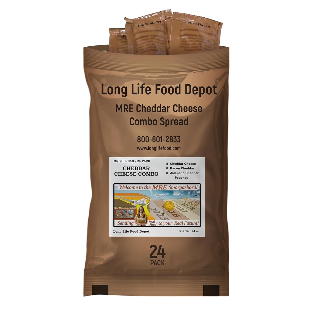 MRE Cheddar Cheese Spread Combo - 24 Pack