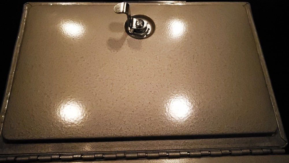 The Protector Fire Safe Grey and Silver New with Key