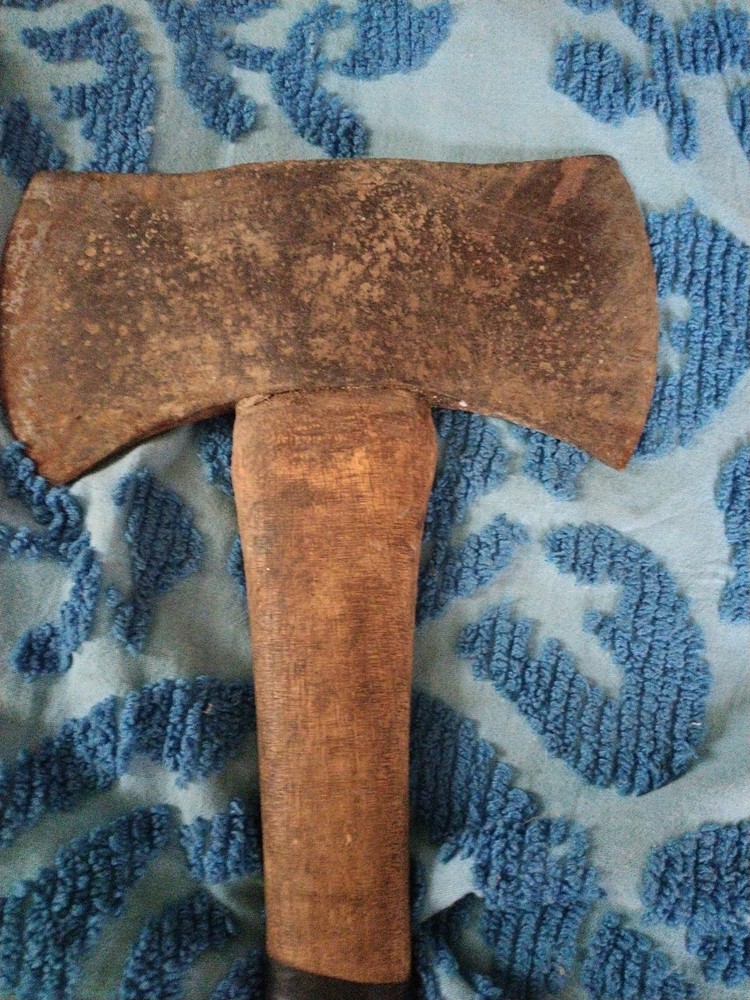 2 Vintage Double Bit Axe & Handle 27.5 Long Unknown Axe Very Good