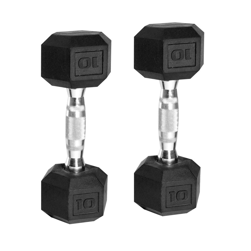 550Lb Rubber Hex Dumbbell Set