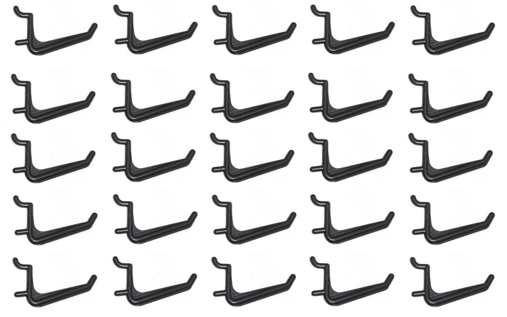 25 Pack Jumbo Pegboard Hooks Black Garage Tools Storage Organization Jewelry