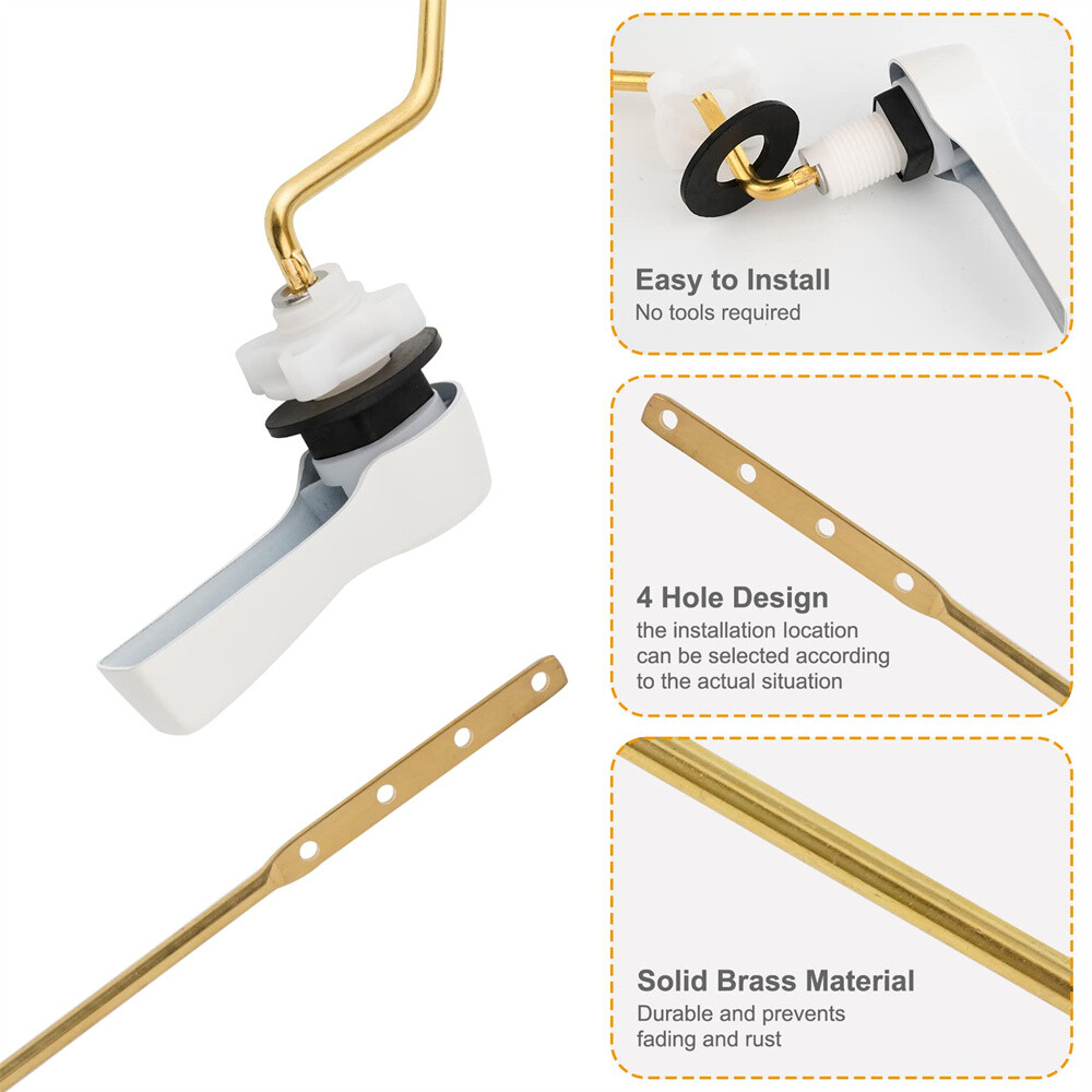 2Pack Universal Side Mount Toilet Handle Trip Lever Tank Flush Lever Replacement