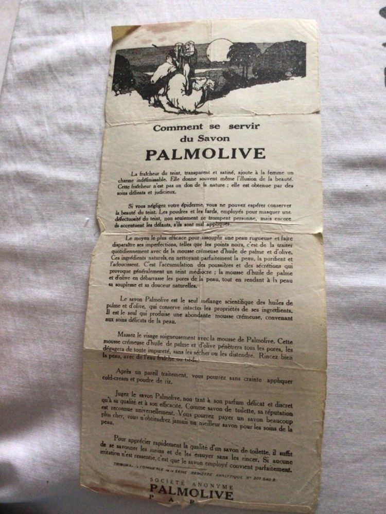 ANTIQUE OLIVE OIL PALMOLIVE SOAP ADVERTISEMENT "