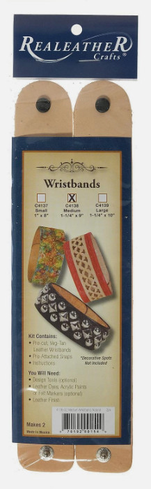 WRISTBANDS - LEATHER DIY  Small - (8 Pack)
