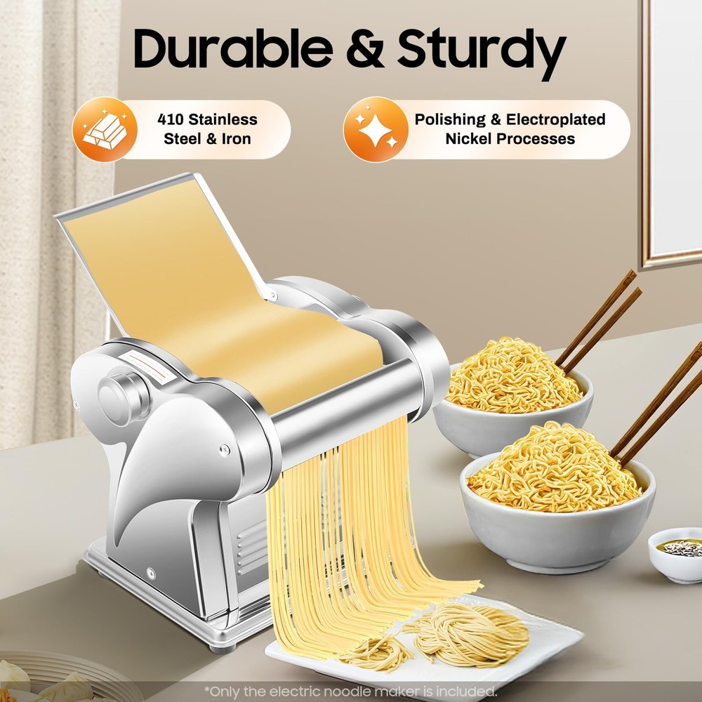 135W 110V Pasta Maker Machine, Two-Knife Electric Noodle Maker Machine Dough ...