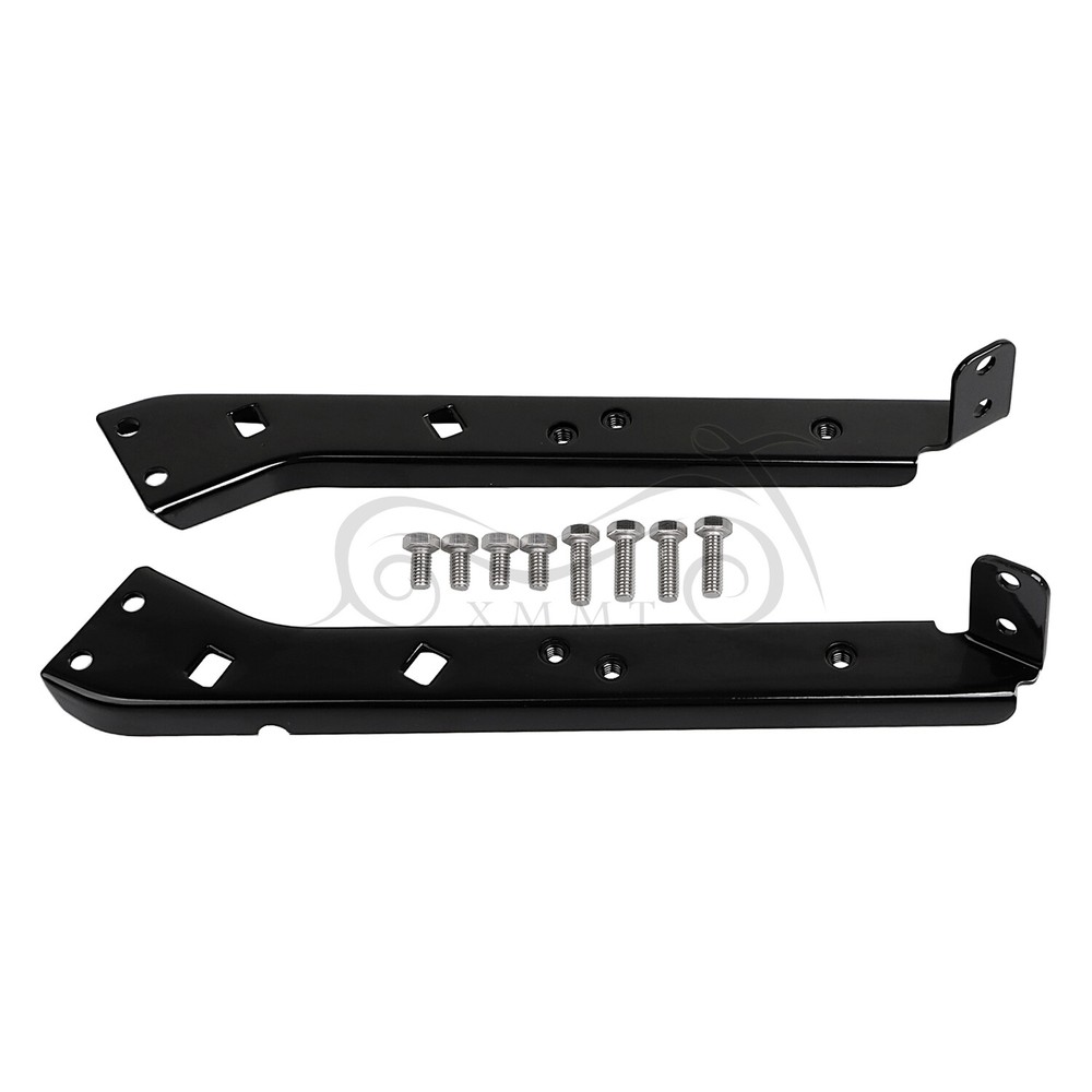 Black Saddlebag Rail Support Brackets For Harley Electra Glide FLHTC Road King