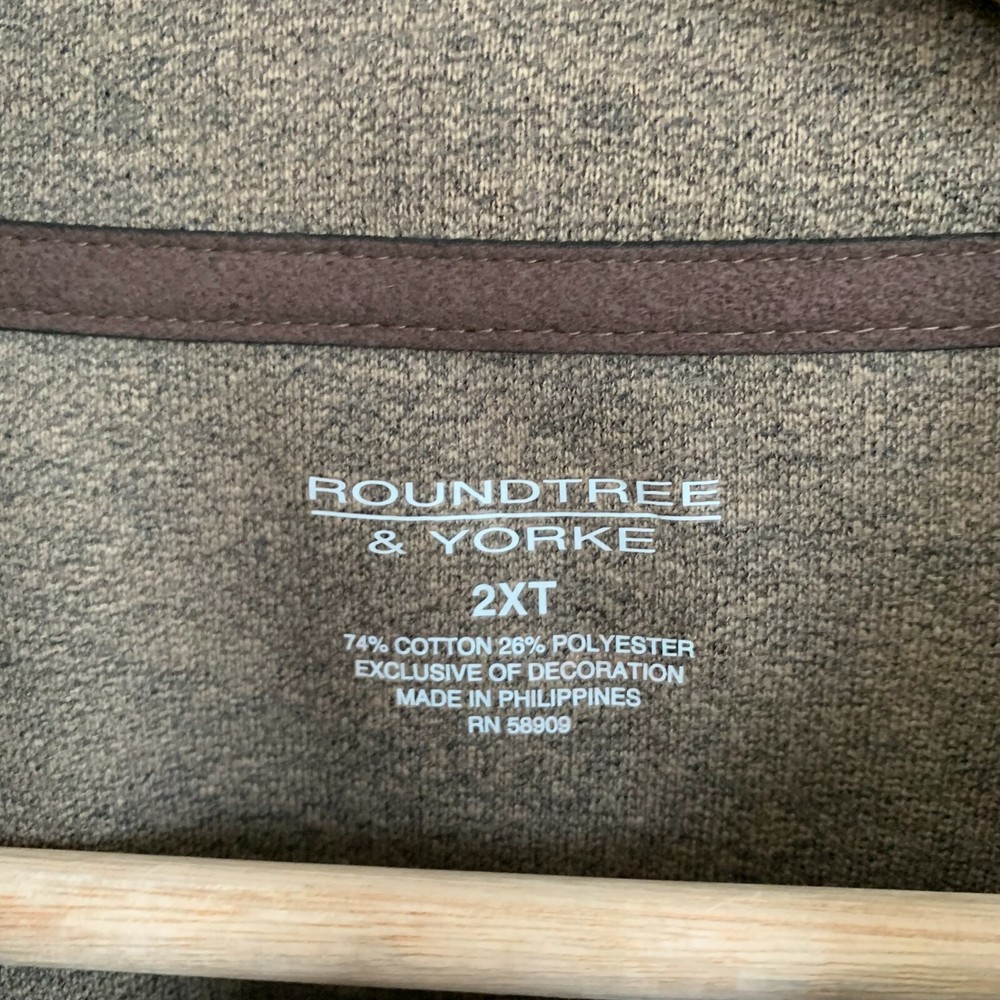 Roundtree Yorke Performance Shirt Pullover Khaki 1/4 Zip Pockets (3 Sizes) NEW