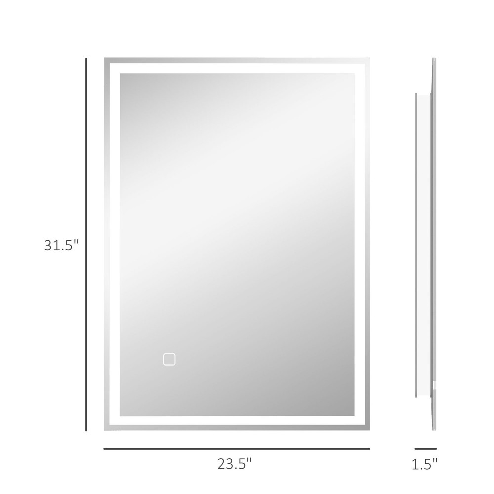 Dimmable Bathroom Mirror with LED Lights, 3 Colors, Memory Function