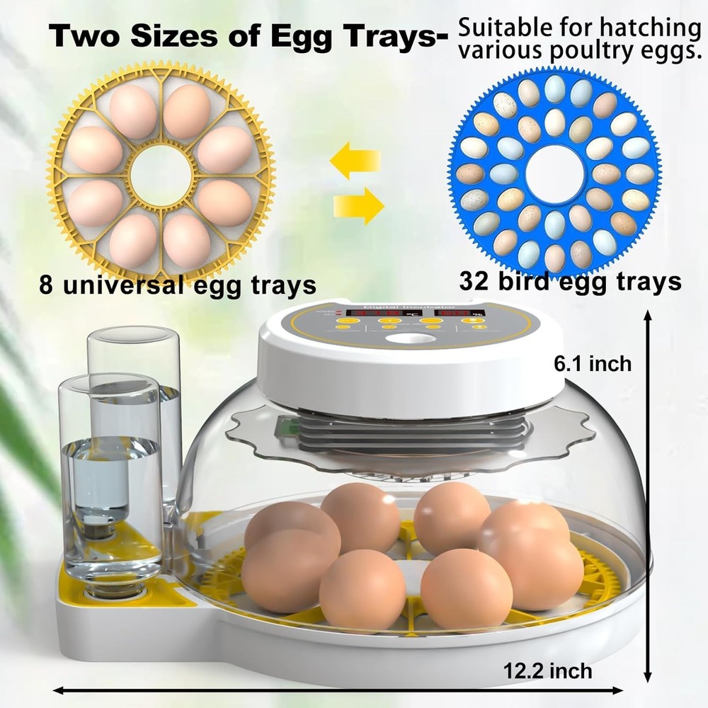 Egg Incubators for Hatching Eggs, 8/30 Chicken Egg Incubator with Automatic E...