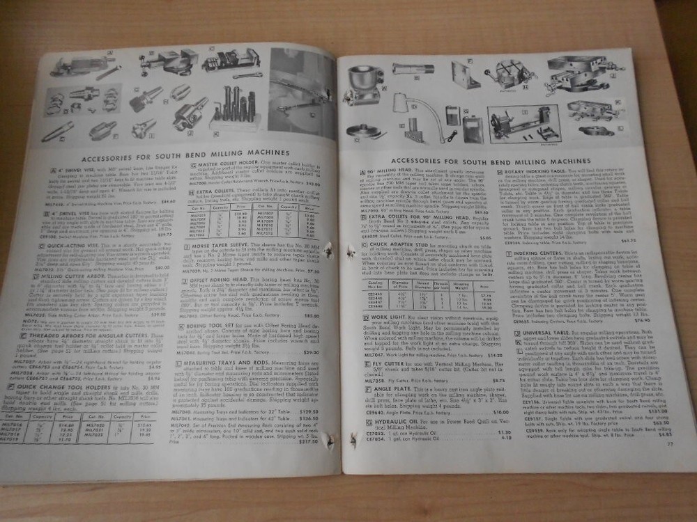 1963 South Bend Precision Machine Tools Catalog 6301 Original Information
