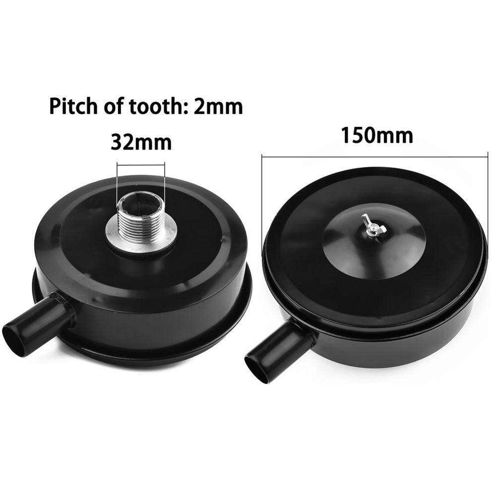 Compressor Male Threaded 32mm Air Intake Silencer Filter Metal Shell,150mm