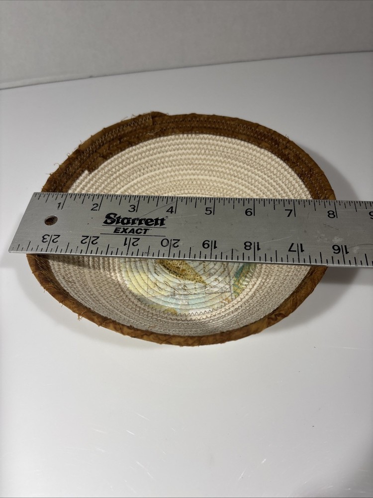 Woven Fabric Cork Seashell Basket Beachy