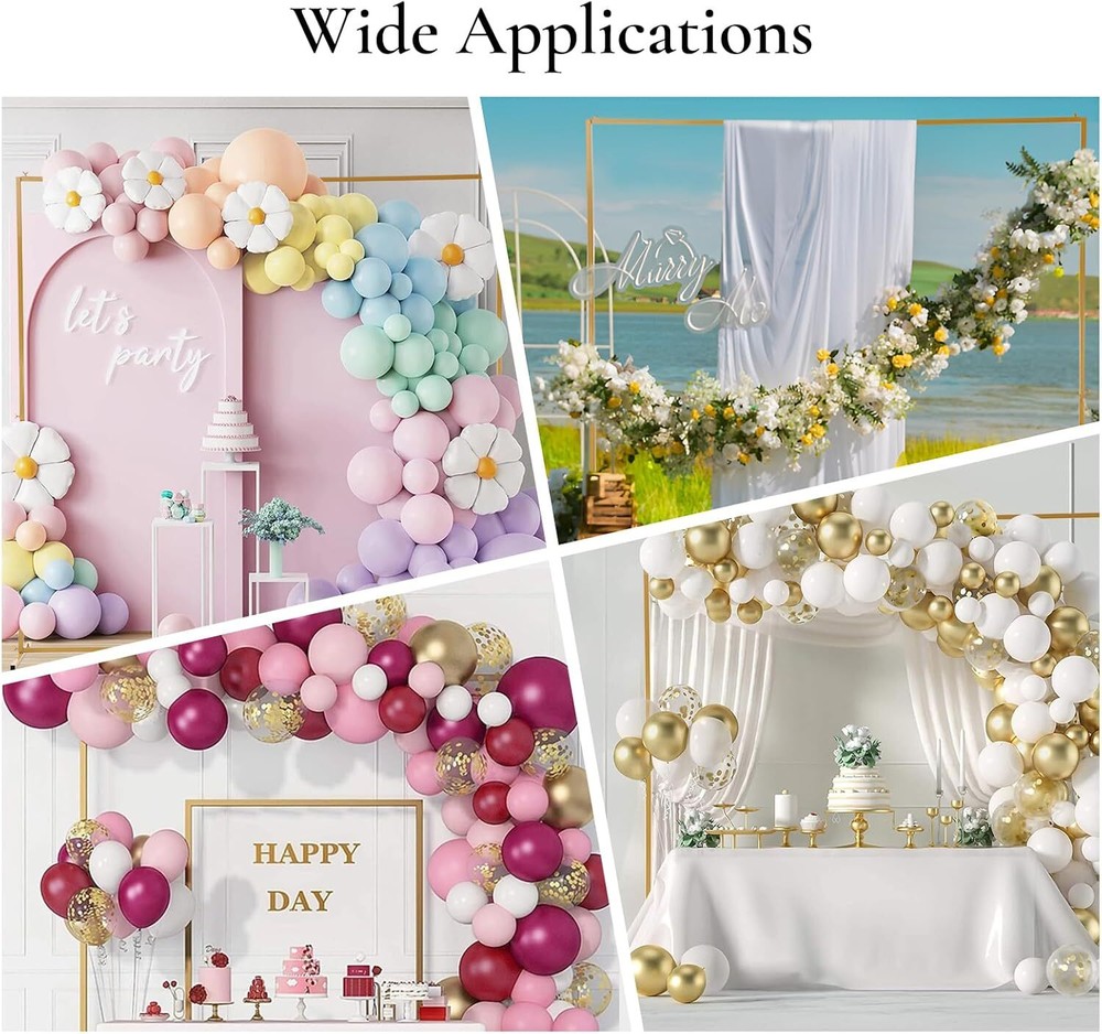Wedding Square Arch Frame Flower Balloon Backdrop Stand Party Event Decor Gold