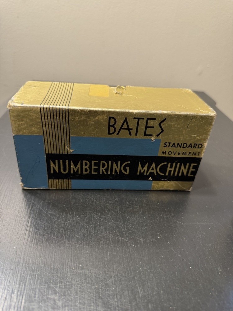 Bates Standard Movement Numbering Machine Stamp 6 Wheels Style E w/ Original Box