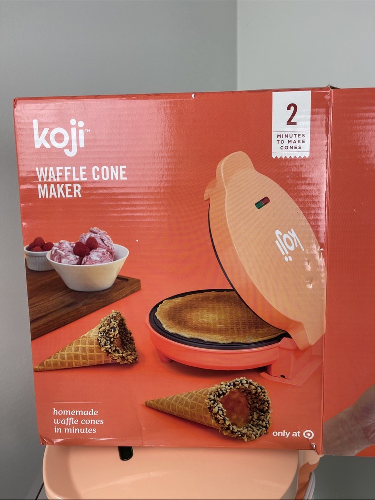 Koji Orange Cone Waffle Maker with White Cone