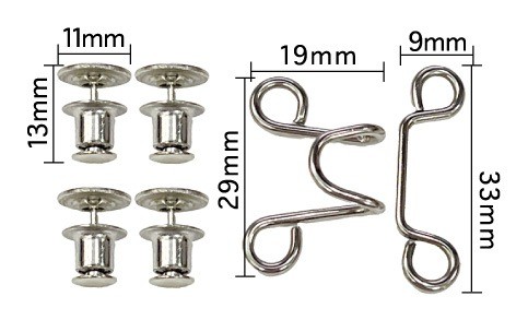 Misasa Waist Adjustment Hook (Silver), 2 Sets, 8021
