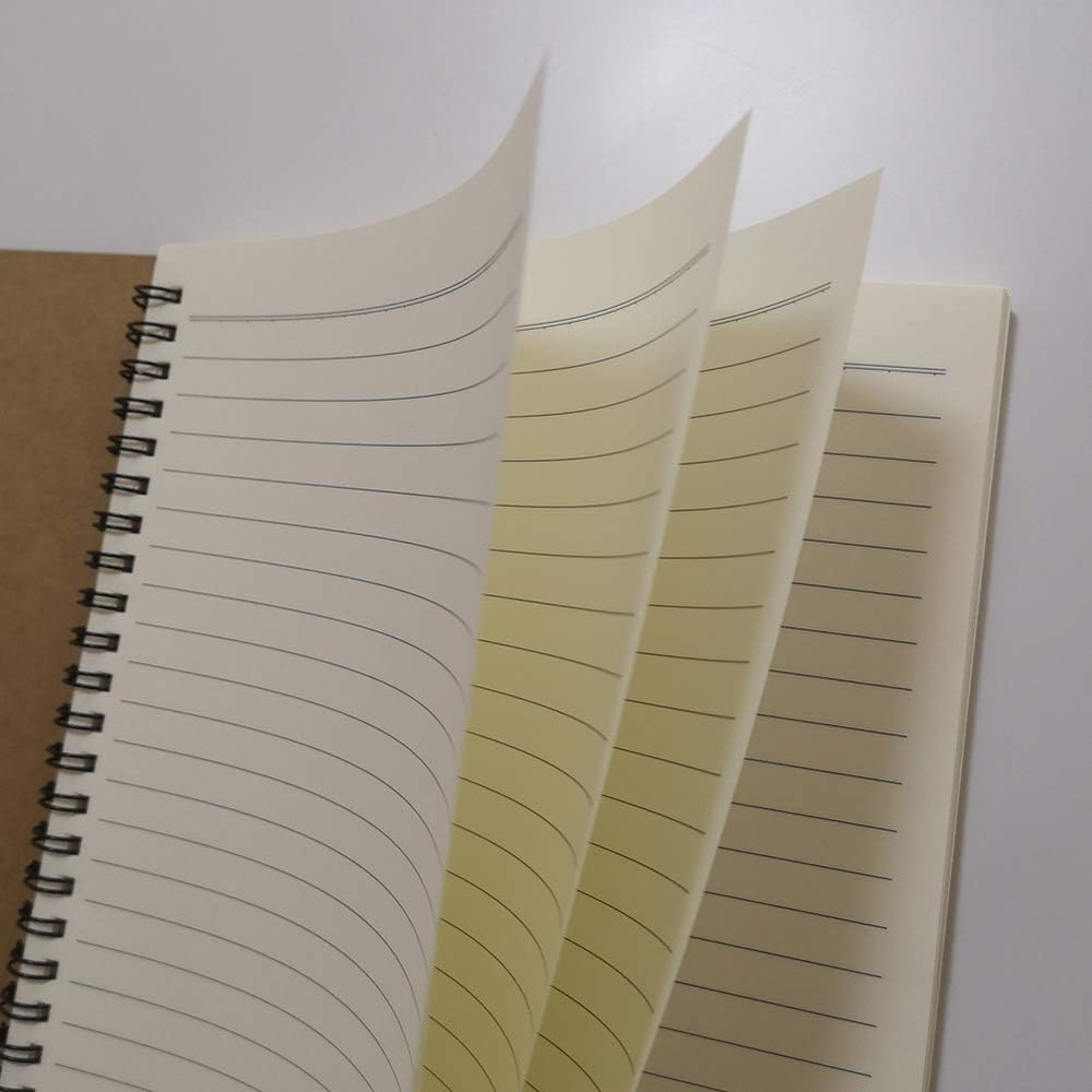 Spiral Notebook/Spiral Journal Lined B5 Hard Kraft Cover Wire Bound Notebook Ru