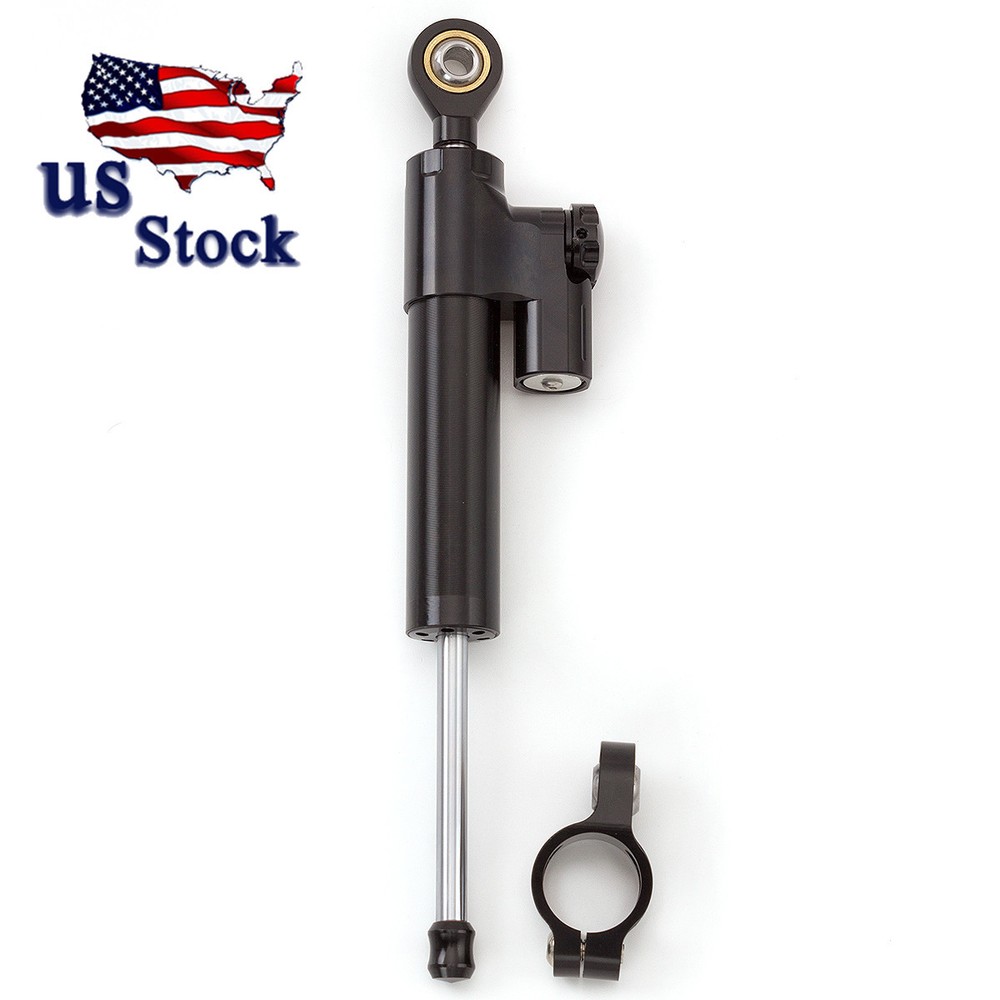 FXCNC Motorcycle Adjustable Steering Damper Stabilizer Black For KAWASAKI USA