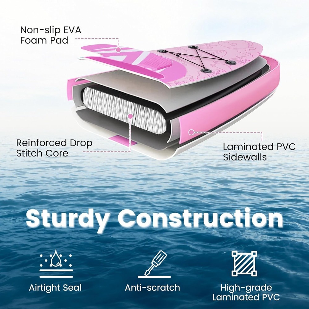 Paddle Board,Inflatable Stand Up Paddle Board with SUP Accessories,Removable Fin