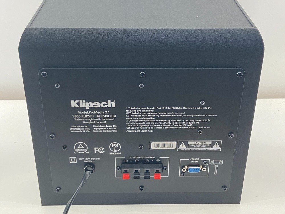 🔊 Klipsch ProMedia 2.1 THX Computer Speaker System & Subwoofer ~ Tested & Works
