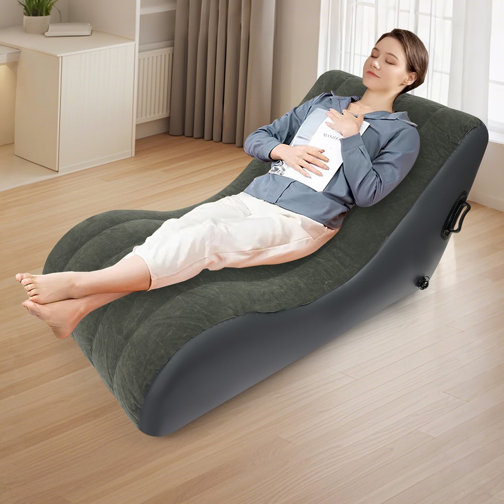 S-Shaped Inflatable Sofa Bed, Waterproof & Foldable with Air Pump