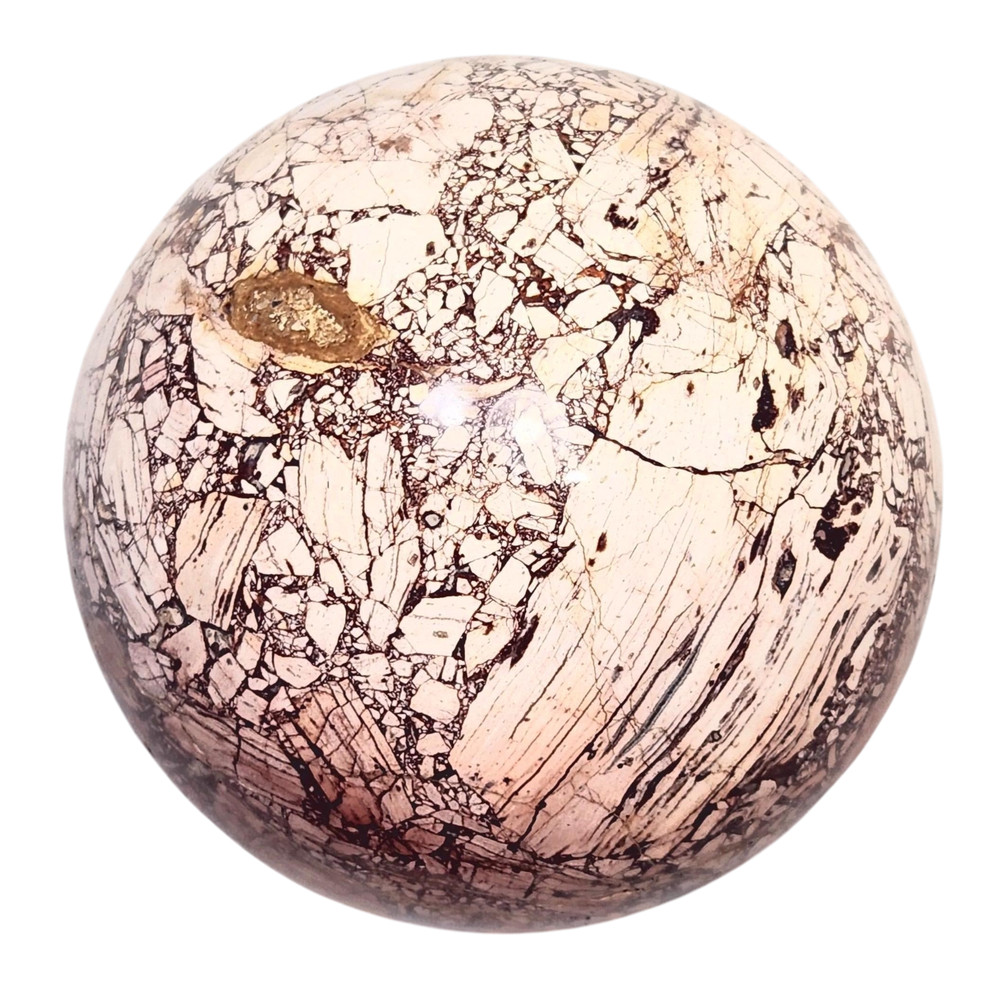 Chipboard Rhyolite 89mm Sphere - Angular Chiplike Inclusions - Decor Stone 6492