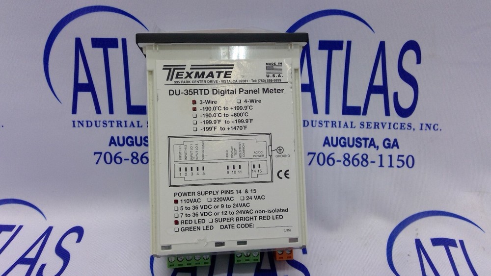 Texmate DU-35RTD Digital Panel Meter 110v Red LED (L10)
