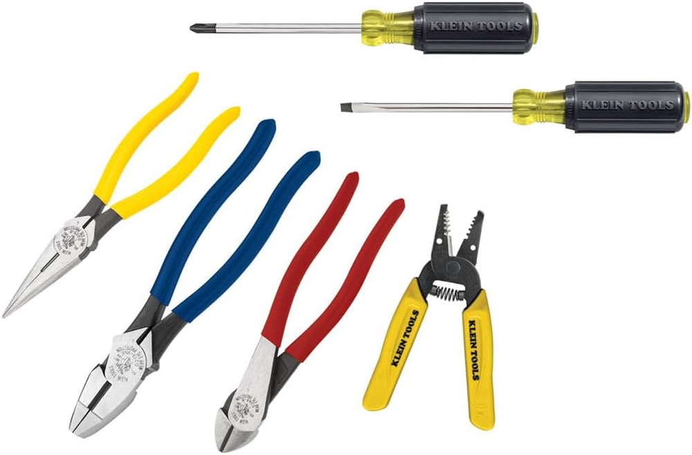 Klein 6-Piece Basic Tool Set for Apprentices & Home Use - Pliers, Screwdrivers