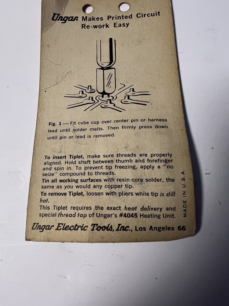 vintage ungar de-soldering Tiplet #863 Cube Tiplet