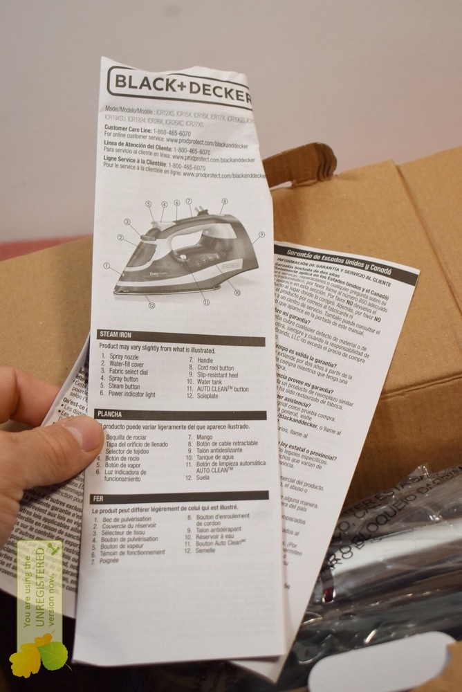BLACK+DECKER Steam Iron Retractable Cord Gray
