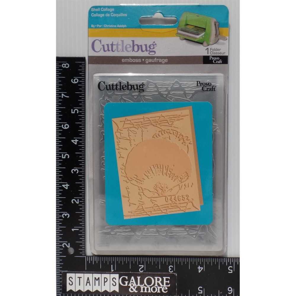 Cuttlebug Provo Craft Embossing SHELL COLLAGE DISTRESSED BACKGROUND #1443