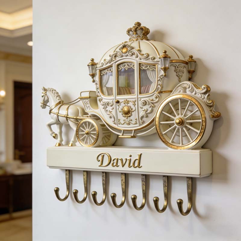 Personalized european-style carriage-themed wall hook key holder