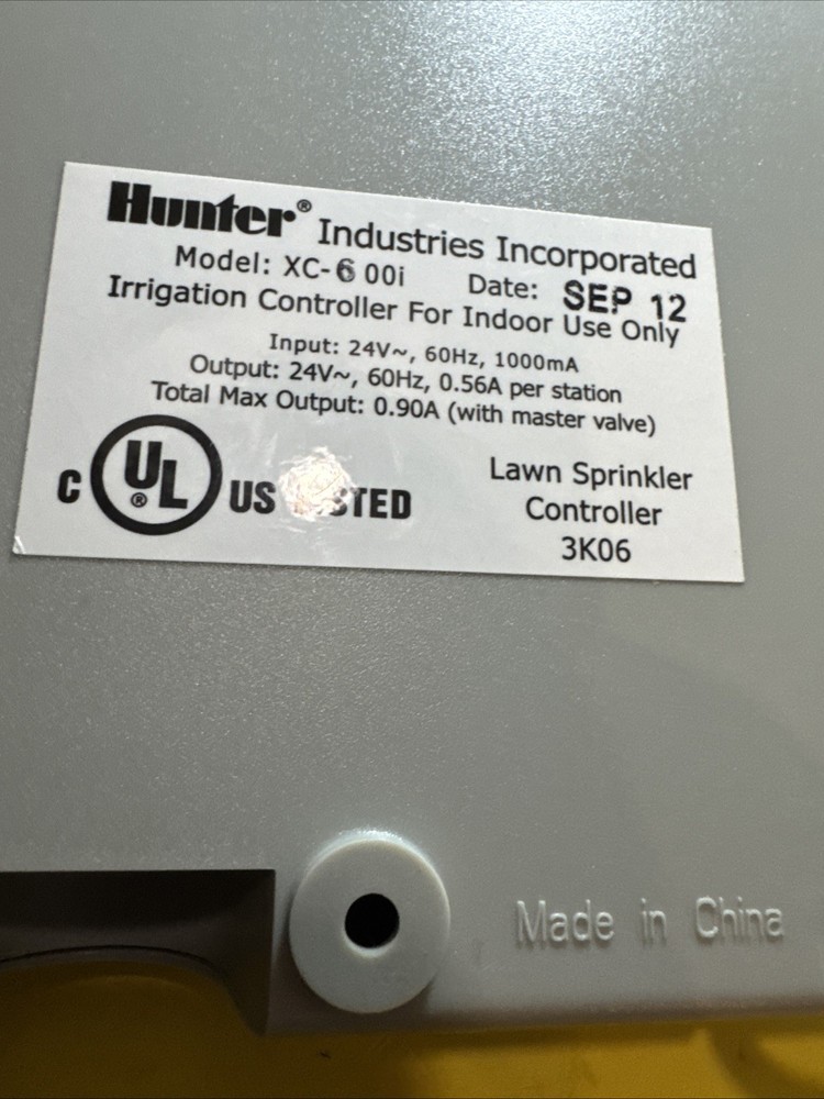 Hunter X-Core 6-Station Zone Model XC-600i Sprinkler Irrigation Timer Controller