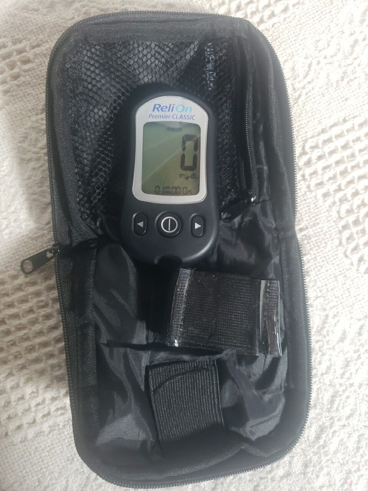 ReliOn Premier Glucose Meter Black Case Open Box Tested And Works