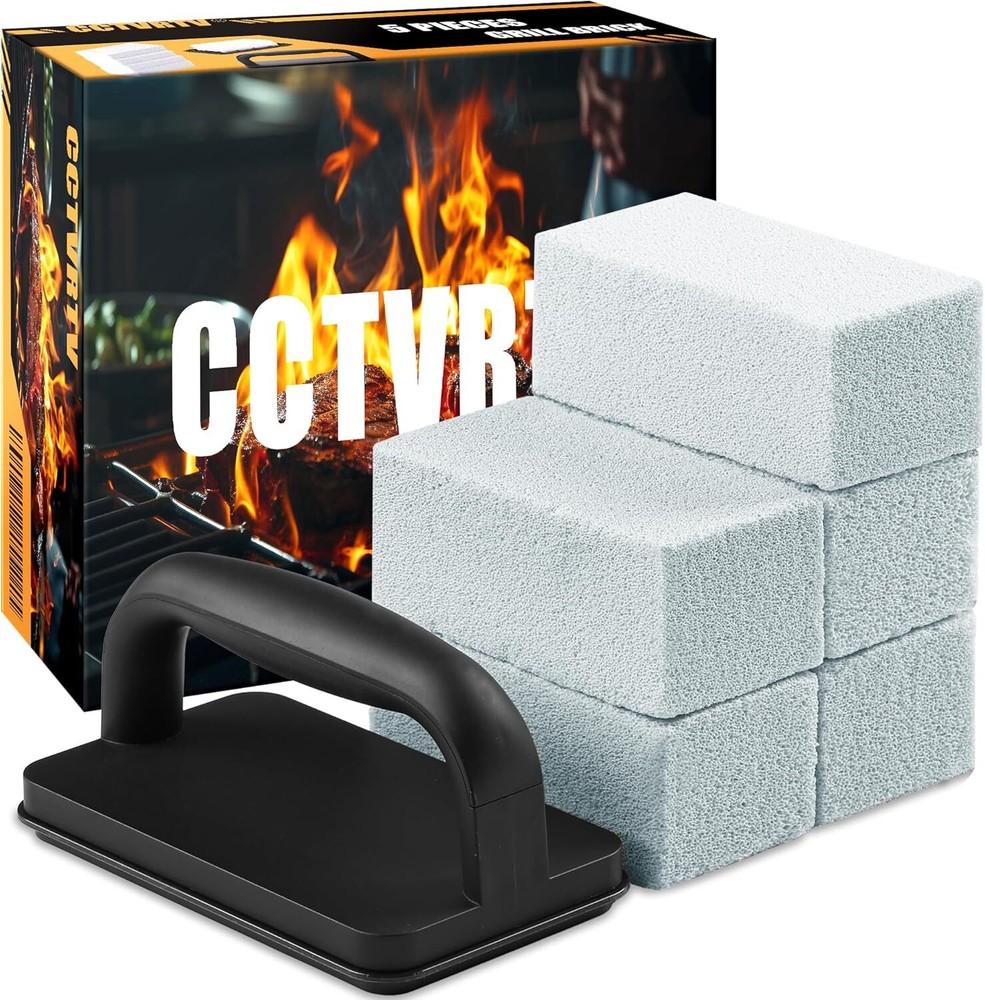 Heavy Duty Grill Cleaner, Cleaning Bricks with Handle/Grill...