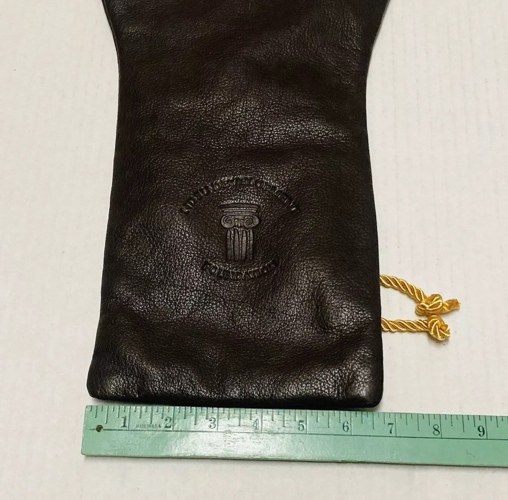 Vintage NDSU Development Foundation Leather Bag Tote Thick Wrap Strings 37