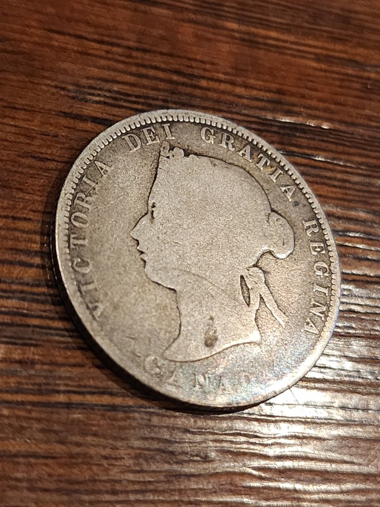 1870 Canada 25 Cents Silver Coin