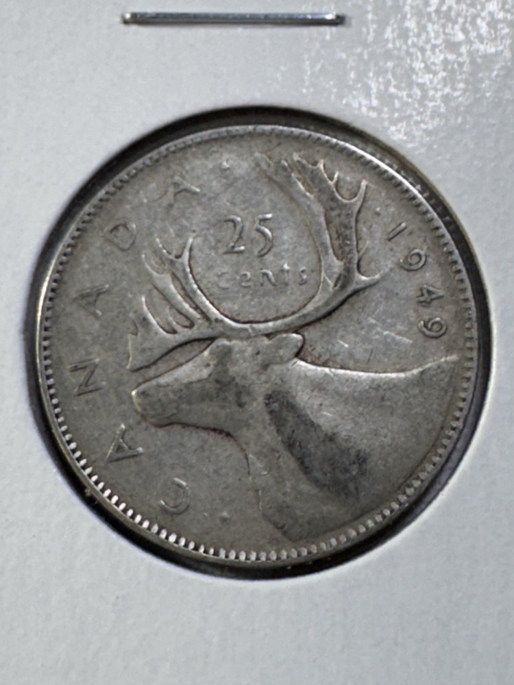 1949 Canada 25 Cents Silver Coin