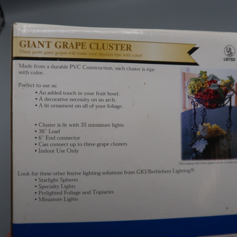 Indoor Large Grape Cluster String Lights Red