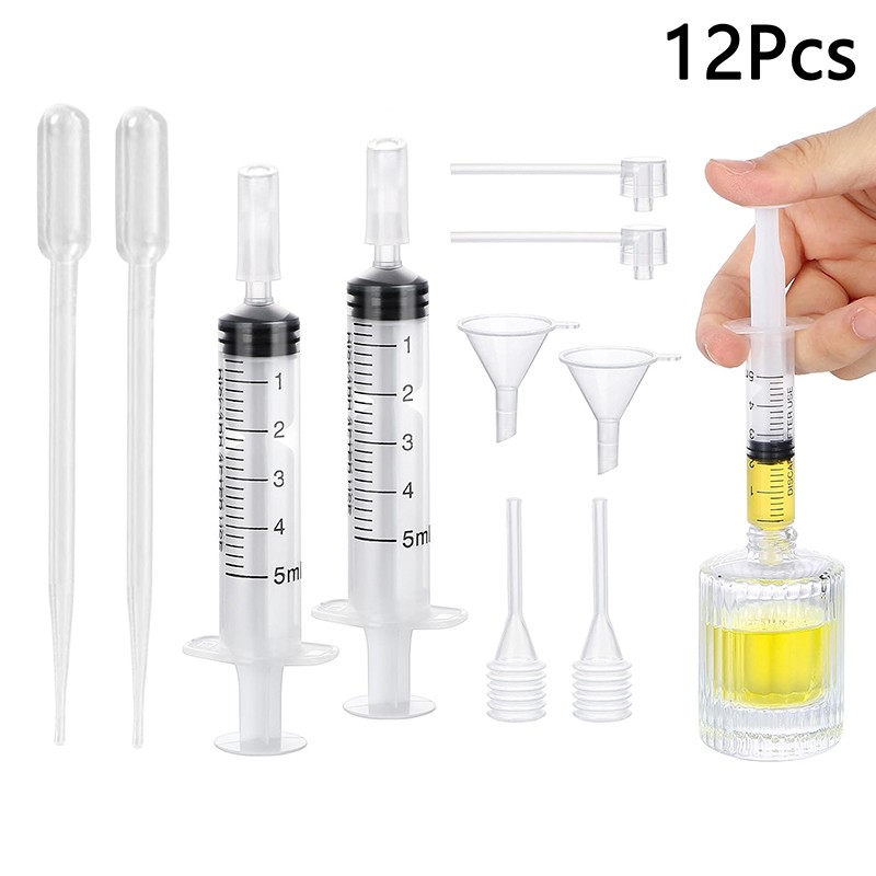 12pcs/Set Perfume Dispenser Refill Diffuser Syringe Straw Dropper Funnel Tools