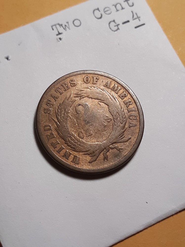 1865 2 Cent Coin Brown